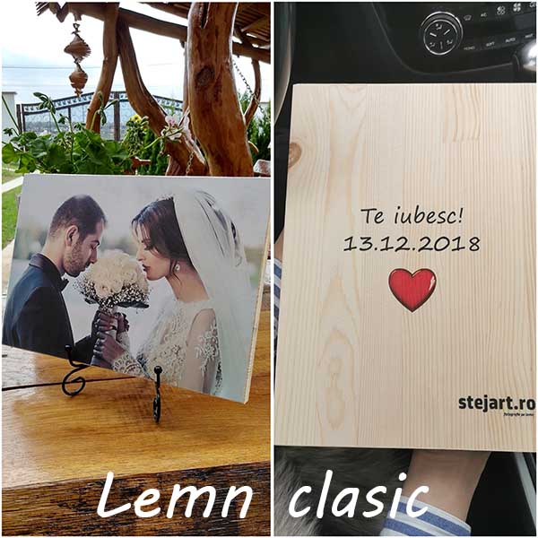 Poză pe lemn personalizată – Brad, Lemn ars sau Stejar - imagine 18